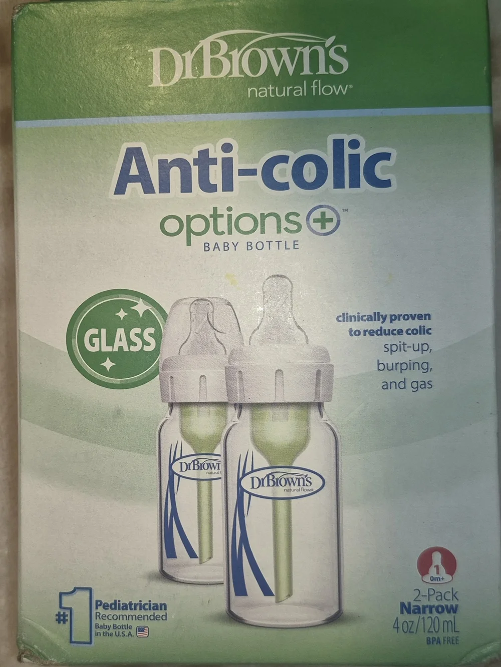 ANTI COLIC - Dr. Brown's Glass Bottles (2PK) NWT
